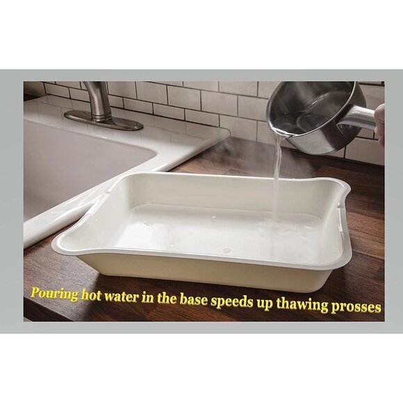 Kitchen 3 in 1 Defrosting Colander Serving Tray Thaws Frozen Food Faster - Picture 6 of 15